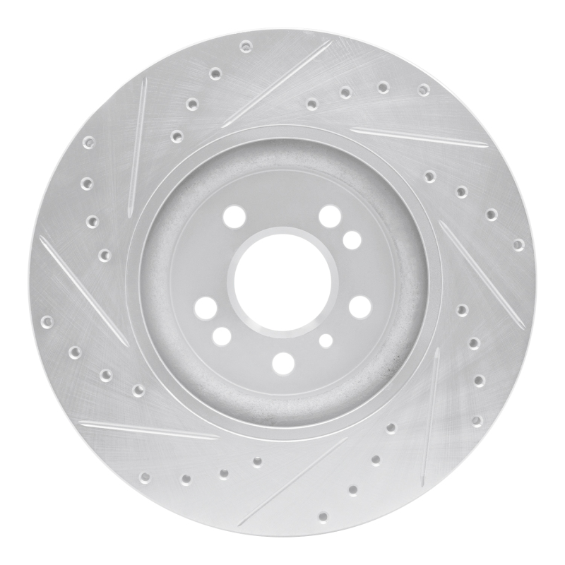 Mercedes-Benz ML500 Brake Rotor (1) - Front Right - R1 Concepts - Drilled & Slotted - Silver - `06-`12